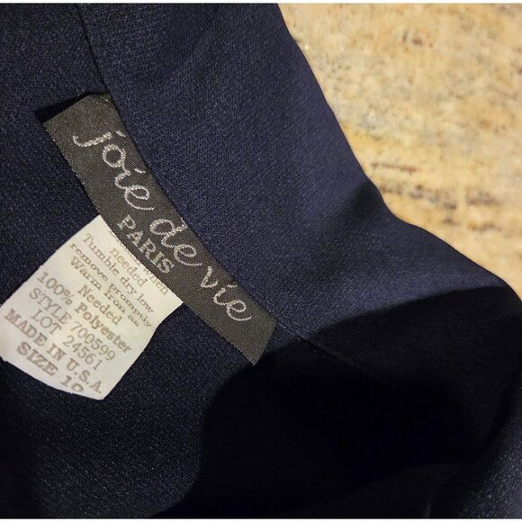 Vtg Joie de Vie Dress Set Sz 10 Button Shirt Blue Floral Embroidered Side Slits - Picture 8 of 16